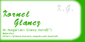 kornel glancz business card